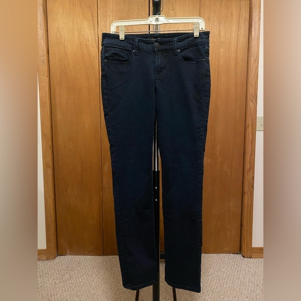 Seven7 Women's Dark Blue Straight Jeans Sequined Pockets  Size 4